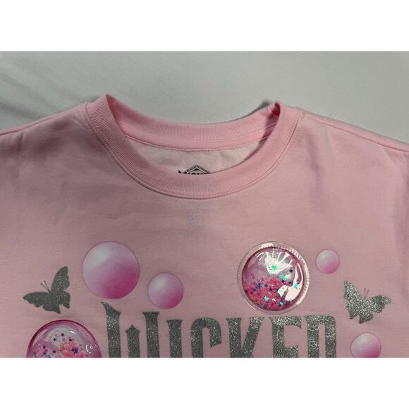 WICKED Pink Crewneck Sweatshirt Pink Bubble Stars Size LARGE - Picture 6 of 10